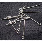 Iron Eye Pin, Cadmium Free & Lead Free, Silver, 22x0.7mm, Hole: 2mm, about 12000pcs/1000g(EPS2.2cm)