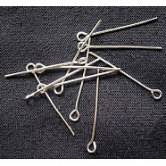 Iron Eye Pin, Cadmium Free & Lead Free, Silver, 32x0.7mm, Hole: 2mm, about 7600pcs/1000g(EPS3.2cm)