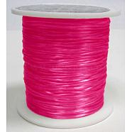 Flat Elastic Crystal String, Elastic Beading Thread, for Stretch Bracelet Making, Dyed, Deep Pink, 0.8mm, about 65.61 yards(60m)/roll(EW007-1)