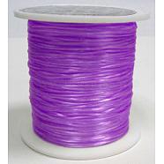 Flat Elastic Crystal String, Elastic Beading Thread, for Stretch Bracelet Making, Dyed, Purple, 0.8mm, about 65.61 yards(60m)/roll(EW010-1)
