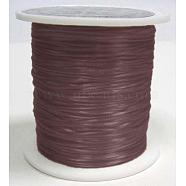 Flat Elastic Crystal String, Elastic Beading Thread, for Stretch Bracelet Making, Dyed, Saddle Brown, 0.8mm, about 65.61 yards(60m)/roll(EW016-1)