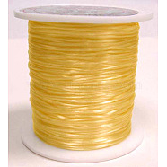 Flat Elastic Crystal String, Elastic Beading Thread, for Stretch Bracelet Making, Dyed, Gold, 0.8mm, about 9.84~10.93 yards(9~10m)/roll(EW023)