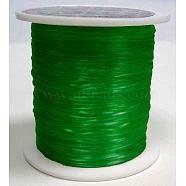 Flat Elastic Crystal String, Elastic Beading Thread, for Stretch Bracelet Making, Dyed, Green, 0.8mm, about 65.61 yards(60m)/roll(EW024-1)