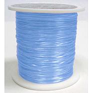 Flat Elastic Crystal String, Elastic Beading Thread, for Stretch Bracelet Making, Dyed, Light Blue, 0.8mm, about 65.61 yards(60m)/roll(EW025-1)
