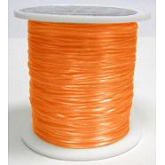 Flat Elastic Crystal String, Elastic Beading Thread, for Stretch Bracelet Making, Dyed, Orange, 0.8mm, about 65.61 yards(60m)/roll(EW028-1)