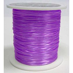 Flat Elastic Crystal String, Elastic Beading Thread, for Stretch Bracelet Making, Dyed, Purple, 0.8mm, about 65.61 yards(60m)/roll(EW010-1)
