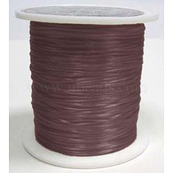Flat Elastic Crystal String, Elastic Beading Thread, for Stretch Bracelet Making, Dyed, Saddle Brown, 0.8mm, about 65.61 yards(60m)/roll(EW016-1)