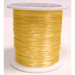Flat Elastic Crystal String, Elastic Beading Thread, for Stretch Bracelet Making, Dyed, Gold, 0.8mm, about 9.84~10.93 yards(9~10m)/roll(EW023)