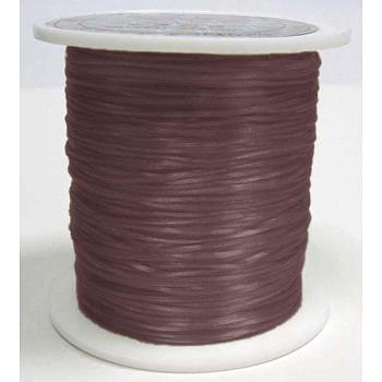 Flat Elastic Crystal String, Elastic Beading Thread, for Stretch Bracelet Making, Dyed, Saddle Brown, 0.8mm, about 65.61 yards(60m)/roll