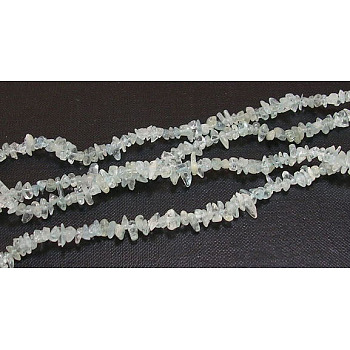 Natural Aquamarine Chips Beads Strands, Dyed, 5~8mm, Hole: 0.3mm, about 32~32.5 inch