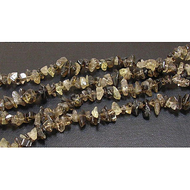 5mm OliveDrab Chip Smoky Quartz Beads