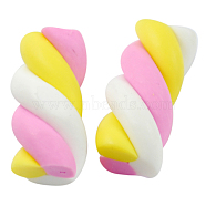 Handmade Polymer Clay Cabochons, Marshmallow, Colorful, 17x8x8mm(FIMO-R176)
