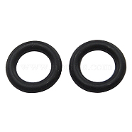 Rubber O Rings, Donut Spacer Beads, Fit European Clip Stopper Beads, Black, 7x1.5mm, Inner Diameter: 4mm(FIND-Q025)