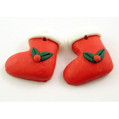 21mm Red Shoes Polymer Clay Beads