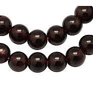 Gemstone Beads Strands, Natural Garnet, Grade A, Round, Dark Red, Size: about 6mm in diameter, about 66pcs/strand, 15.5 inch(G-A038-A)