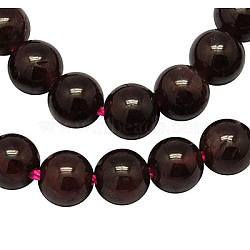 Gemstone Beads Strands, Natural Garnet, Grade AB, Round, Dark Red, 4mm, about 100pcs/strand, 15.5 inch(G-A036-AB)