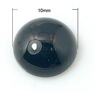 Natural Black Agate Cabochons, Half Round/Dome, Black, 10x5mm(G-BA10x5)