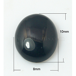 Natural Black Agate Cabochons, Oval, 10x8x4mm(G-BA10x8x4)