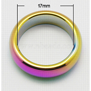 Non-magnetic Synthetic Hematite  Pendant, Color-Plated, Ring, Colorful, 23x6mm(G-D015-31)