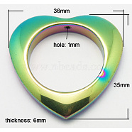 Non-magnetic Synthetic Hematite  Pendant, Color-Plated, Heart, Colorful, 35x36x6mm(G-D015-32)