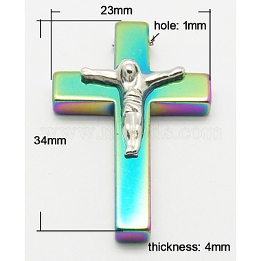 Colorful Cross Non-magnetic Hematite Pendants