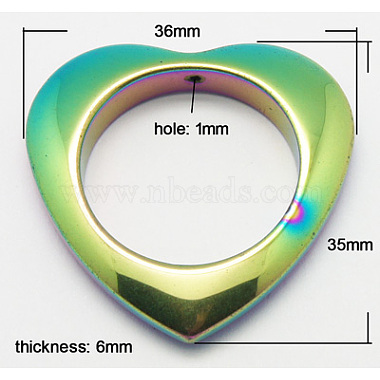 Colorful Heart Non-magnetic Hematite Pendants
