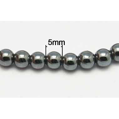 5mm Black Round Non-magnetic Hematite Beads