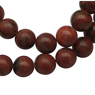 Sesame Red Beads Strands, Round, Red, 6mm, Hole: 1mm, about 62 pcs/strand, 15 inch(G-GR6MM-222)