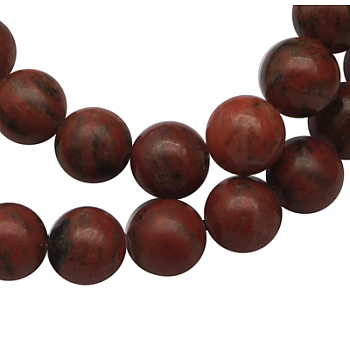 Sesame Red Beads Strands, Round, Red, 6mm, Hole: 1mm, about 62 pcs/strand, 15 inch