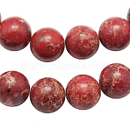 Synthetic Imperial Jasper Beads Strands, Dyed, Round, Red, 6mm, Hole: 1mm, about 65pcs/strand, 15.5 inch(G-H014-3-1)