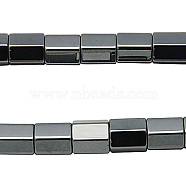 Magnetic Synthetic Hematite Beads Strands, Rectangle, Black, Size: about 6mm wide, 6mm thick, hole: 1mm, about 100pcs/strand(G-H1092-1)