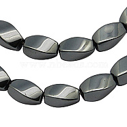 Magnetic Synthetic Hematite Beads Strands, Black, Size: about 7mm wide, 4mm thick, hole: 1mm, about 76pcs/strand(G-H1093-1)