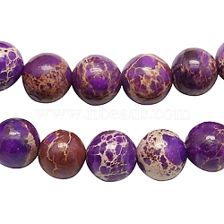 Synthetic Imperial Jasper Beads Strands, Dyed, Round, Purple, 6mm, Hole: 1mm, about 65pcs/strand, 15.5 inch(G-H014-7)