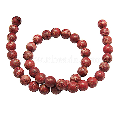Brins de perles de jaspe impérial synthétiques(G-H014-3-2)-2