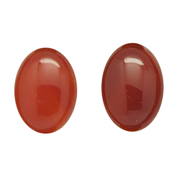 Natural Red Agate Cabochons, Grade AB, Oval, Red, 25x18x7mm