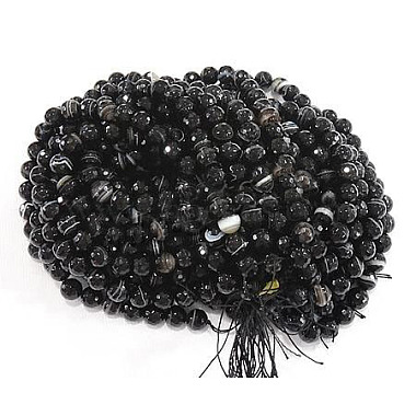 4mm Black Round Other Agate Beads