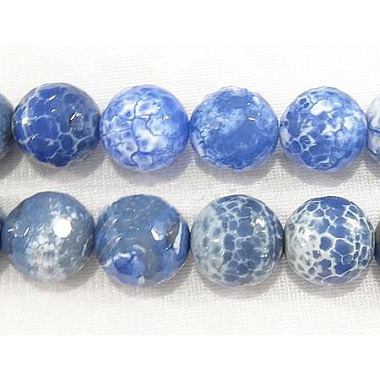 14mm RoyalBlue Round Blue Lace Agate Beads