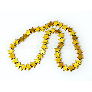 Non-Magnetic Synthetic Hematite Beads Strands, Star, Golden Plated, 8x8x2mm, Hole: 1mm(G-Q669-1)