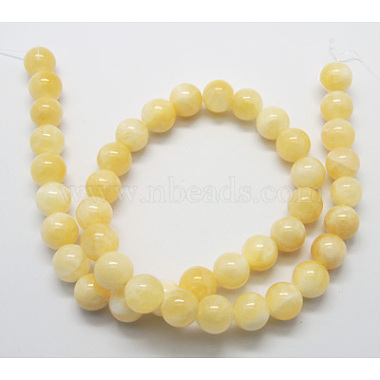 Natürliche gelbe Jade Perlen(G-Q278-1)-2