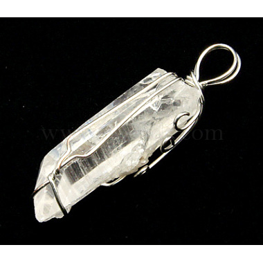 Wire Wrapped Stone Pendant(G-Q623-M)-2