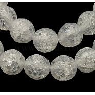 Synthetic Crackle Quartz Beads Strands, 128 Facets, Round, White, 6mm, Hole: 1mm, about 66pcs/strand, 16 inch(G-SF6MM-43)