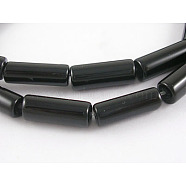 Natural Black Onyx Beads Strands, Tube, Dyed & Heated, bead: 6mmx16mm, hole: 1mm, 25pcs/strand, 15 inch(G134)