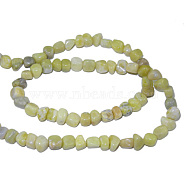 Natural Gemstone Beads Strands, Lemon Jade, about 3~5mm, hole: 0.8mm, 15.5 inch, 82pcs/strand(G365-6)