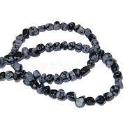 Gemstone Strands, Snowflake Obsidian,The beads about 3~5mm, hole: 0.8mm, 15.5 inch, 82pcs/strand(G365-9)