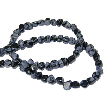 Gemstone Strands, Snowflake Obsidian,The beads about 3~5mm, hole: 0.8mm, 15.5 inch, 82pcs/strand