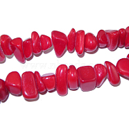 Natural Gemstone Beads Strands, Mashan Jade, Dyed, Red, about 8~12mm wide, 10~20mm long, hole: 1mm, 35 inch/strand(G409-11)