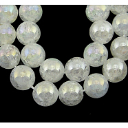 Gemstone Beads Strands, Natural Crackle Quartz, Round, Clear, about 11mm in diameter, hole: 1mm, 36 pcs/strand, 15inches(G860-11MM)