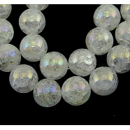 Gemstone Beads Strands, Natural Crackle Quartz, Round, Clear, about 15mm in diameter, hole: 1mm, 27 pcs/strand, 15 inch(G860-15MM)