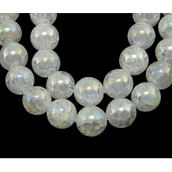 Gemstone Beads Strands, Natural Crackle Quartz, Round, Clear, about 9mm in diameter, hole: 1mm, 44 pcs/strand, 15 inch(G860-9MM)