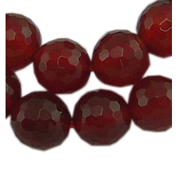 Gemstone Beads Strands, Natural Agate, Natural, Faceted Round, Dyed, Saddle Brown, about 10mm in diameter, hole: 1mm, 40 pcs/strand, 15 inch